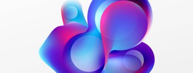 Fluid abstract background. Liquid color gradients composition. Round shapes and circle flowing design for wallpaper, banner, background or landing