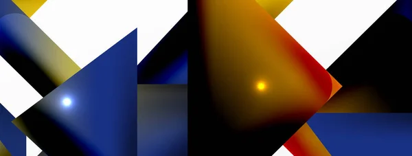 Abstrakcyjne Tło Prosta Kompozycja Geometrycznych Kształtów Kolorów Efektem Światłami Cieniami — Wektor stockowy