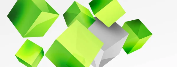 Cubes Vector Abstract Background Composition Square Shaped Basic Geometric Elements — Stockový vektor