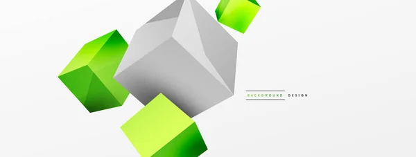 Cubes Vector Abstract Background Composition Square Shaped Basic Geometric Elements — 图库矢量图片