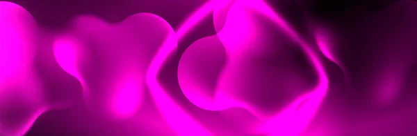 Glowing Neon Lights Abstract Shapes Composition Magic Energy Concept Template — Image vectorielle