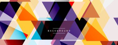 Renkli üçgen bileşimi, geometrik soyut arkaplan. Tekno veya iş konsepti, duvar kağıdı, afiş, arkaplan, iniş sayfası deseni