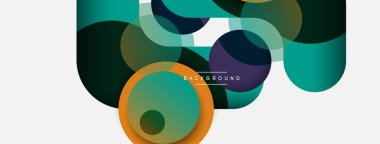 Çember ve yuvarlak şekiller soyut arkaplan. Duvar kağıdı afişi veya iniş sayfası için vektör illüstrasyonu