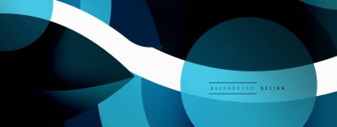 Yaratıcı geometrik duvar kağıdı. Asgari soyut arkaplan. Duvar kağıdı arkaplanı veya iniş sayfası için daire dalga ve yuvarlak şekiller kompozisyon vektör çizimi