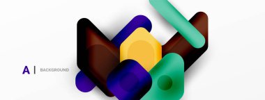 Minimum geometrik soyut arkaplan. Renkli geometrik bloklar. Çizgiler, kareler ve üçgenler duvar kağıdı bileşimi