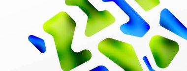 Renkli parlak soyut şekiller kompozisyonu. Duvar kağıdı, afiş, arkaplan, kart, kitap illüstrasyonu, iniş sayfası için dijital ağ geleceksel şablonu