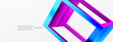 3 boyutlu küp vektör geometrik arkaplanı şekillendirir. Duvar kağıdı, afiş, arkaplan veya iniş için moda tekno iş şablonu