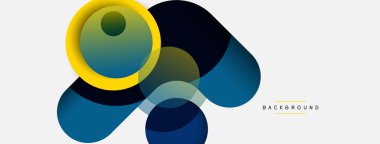 Yaratıcı geometrik duvar kağıdı. Asgari soyut arkaplan. Duvar kağıdı arkaplanı veya iniş sayfası için daire bileşimi vektör çizimi