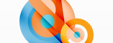 Soyut yuvarlak şekiller arka plan. Minimalist dekorasyon. Çemberleri ve halkaları olan geometrik arkaplan