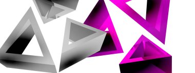 Üçgen soyut arkaplan. 3D vektör temel biçim teknolojisi veya iş konsepti bileşimi. Duvar kağıdı, afiş, arkaplan veya iniş için moda tekno iş şablonu