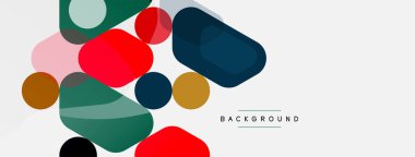 Soyut yuvarlak geometrik şekiller ve daireler. Duvar kağıdı, afiş, arkaplan veya iniş için moda tekno iş şablonu