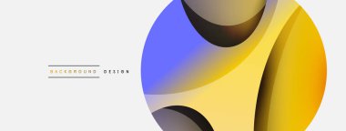 Yaratıcı geometrik duvar kağıdı. Asgari soyut arkaplan. Duvar kağıdı arkaplanı veya iniş sayfası için daire ve dalga kompozisyon vektör çizimi