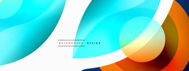 Yaratıcı geometrik duvar kağıdı. Asgari soyut arkaplan. Duvar kağıdı arkaplanı veya iniş sayfası için daire dalga ve yuvarlak şekiller kompozisyon vektör çizimi