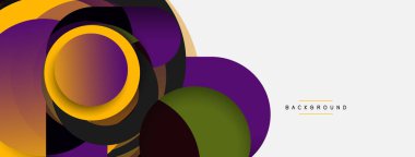 Yaratıcı geometrik duvar kağıdı. Asgari soyut arkaplan. Duvar kağıdı arkaplanı veya iniş sayfası için daire bileşimi vektör çizimi