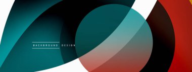 Yaratıcı geometrik duvar kağıdı. Asgari soyut arkaplan. Duvar kağıdı arkaplanı veya iniş sayfası için daire dalga ve yuvarlak şekiller kompozisyon vektör çizimi