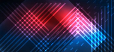 Arka plan duvar kağıtları, parlak çizgiler ve geometrik şekiller. Yapay Zeka teknolojisi, engelleme zinciri, iletişim, 5G, bilim, iş ve teknoloji konsepti için koyu duvar kağıdı