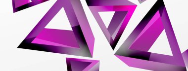 3d üçgen soyut arkaplan. Temel şekil teknolojisi ya da iş konsepti bileşimi. Duvar kağıdı, afiş, arkaplan veya iniş için moda tekno iş şablonu