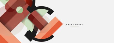 Yuvarlak geometrik şekiller çizgiler ve daireler. Duvar kağıdı afişi ya da iniş sayfası için vektör şablonu