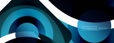 Yaratıcı geometrik duvar kağıdı. Asgari soyut arkaplan. Duvar kağıdı arkaplanı veya iniş sayfası için daire dalga ve yuvarlak şekiller kompozisyon vektör çizimi