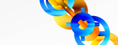 Çember bileşimi soyut arkaplan. Duvar kağıdı, afiş, arkaplan veya iniş için moda tekno iş şablonu