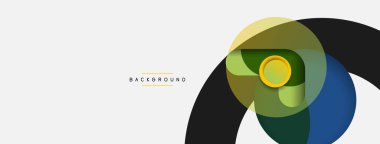 Vektör yuvarlak şekilli daireler minimum geometrik arkaplan. Duvar kağıdı afişi veya iniş sayfası için vektör illüstrasyonu