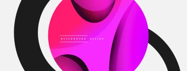 Yaratıcı geometrik duvar kağıdı. Asgari soyut arkaplan. Duvar kağıdı arkaplanı veya iniş sayfası için daire ve dalga kompozisyon vektör çizimi