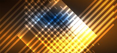 Arka plan duvar kağıtları, parlak çizgiler ve geometrik şekiller. Yapay Zeka teknolojisi, engelleme zinciri, iletişim, 5G, bilim, iş ve teknoloji konsepti için koyu duvar kağıdı