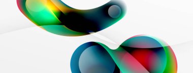 Fluid abstract background, round shapes and circle flowing design for wallpaper, banner, background or landing