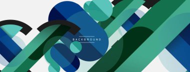 Yuvarlak geometrik şekiller çizgiler ve daireler. Duvar kağıdı afişi ya da iniş sayfası için vektör şablonu