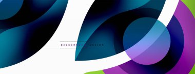 Yaratıcı geometrik duvar kağıdı. Asgari soyut arkaplan. Duvar kağıdı arkaplanı veya iniş sayfası için daire dalga ve yuvarlak şekiller kompozisyon vektör çizimi