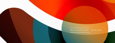 Yaratıcı geometrik duvar kağıdı. Asgari soyut arkaplan. Duvar kağıdı arkaplanı veya iniş sayfası için daire dalga ve yuvarlak şekiller kompozisyon vektör çizimi