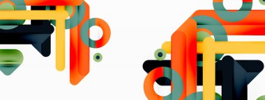 Yaratıcı geometrik duvar kağıdı. Asgari çizgiler ve daireler. Duvar kağıdı, afiş, arkaplan veya iniş için moda tekno iş şablonu