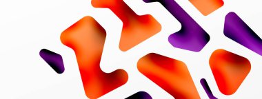 Renkli parlak soyut şekiller kompozisyonu. Duvar kağıdı, afiş, arkaplan, kart, kitap illüstrasyonu, iniş sayfası için dijital ağ geleceksel şablonu