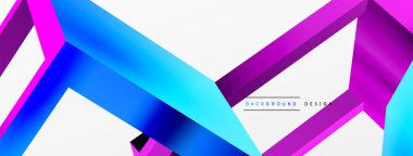 3 boyutlu küp vektör geometrik arkaplanı şekillendirir. Duvar kağıdı, afiş, arkaplan veya iniş için moda tekno iş şablonu