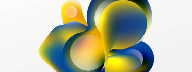 Fluid abstract background, round shapes and circle flowing design for wallpaper, banner, background or landing