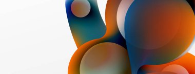 Fluid abstract background. Liquid color gradients composition. Round shapes and circle flowing design for wallpaper, banner, background or landing