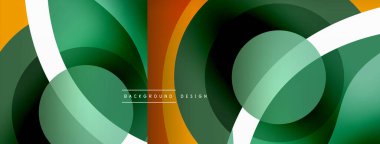 Renkli geometrik şekilli soyut arkaplan. Yuvarlak şekilli, daire ve çizgilerle çok güzel bir arka plan. Geometrik tasarım. Vektör illüstrasyonu