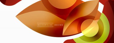 Renkli geometrik şekilli soyut arkaplan. Yuvarlak şekilli, daire ve çizgilerle çok güzel bir arka plan. Geometrik tasarım. Vektör illüstrasyonu