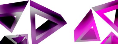 Üçgen soyut arkaplan. 3D vektör temel biçim teknolojisi veya iş konsepti bileşimi. Duvar kağıdı, afiş, arkaplan veya iniş için moda tekno iş şablonu