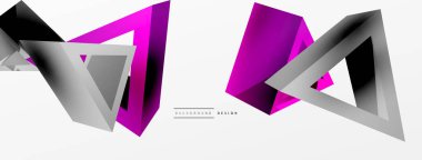 3d üçgen soyut arkaplan. Temel şekil teknolojisi ya da iş konsepti bileşimi. Duvar kağıdı, afiş, arkaplan veya iniş için moda tekno iş şablonu