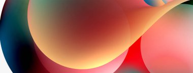 Fluid abstract background, round shapes and circle flowing design for wallpaper, banner, background or landing