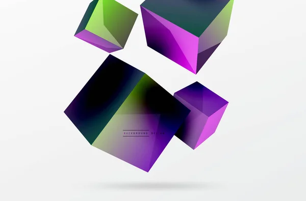 Cubes Vector Abstract Background Composition Square Shaped Basic Geometric Elements — Vetor de Stock