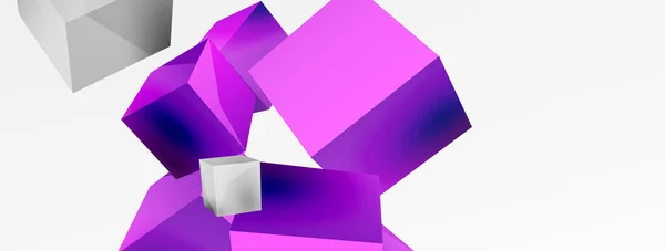 Cubes Vector Abstract Background Composition Square Shaped Basic Geometric Elements — 图库矢量图片