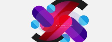 Yuvarlak geometrik şekiller çizgiler ve daireler. Duvar kağıdı afişi ya da iniş sayfası için vektör şablonu