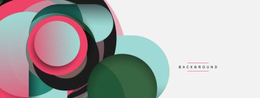 Yaratıcı geometrik duvar kağıdı. Asgari soyut arkaplan. Duvar kağıdı arkaplanı veya iniş sayfası için daire bileşimi vektör çizimi