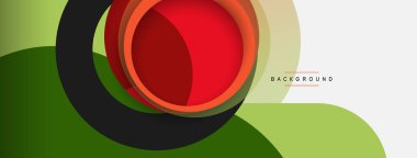 Yaratıcı geometrik duvar kağıdı. Asgari soyut arkaplan. Duvar kağıdı arkaplanı veya iniş sayfası için daire bileşimi vektör çizimi