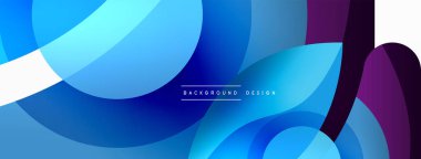 Renkli geometrik şekilli soyut arkaplan. Yuvarlak şekilli, daire ve çizgilerle çok güzel bir arka plan. Geometrik tasarım. Vektör illüstrasyonu