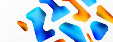 Renkli parlak soyut şekiller kompozisyonu. Duvar kağıdı, afiş, arkaplan, kart, kitap illüstrasyonu, iniş sayfası için dijital ağ geleceksel şablonu