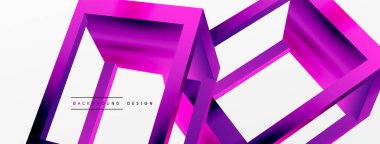 3 boyutlu küp vektör geometrik arkaplanı şekillendirir. Duvar kağıdı, afiş, arkaplan veya iniş için moda tekno iş şablonu