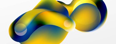 Fluid abstract background, round shapes and circle flowing design for wallpaper, banner, background or landing